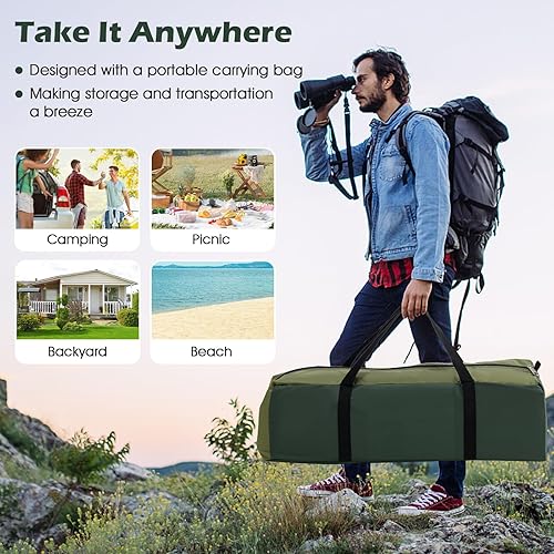 Miniatura 9 de Tangkula Tienda de campaña para 2 personas, tienda de campaña portátil para mochileros con mosca extraíble para el suelo, 4 paredes de malla y