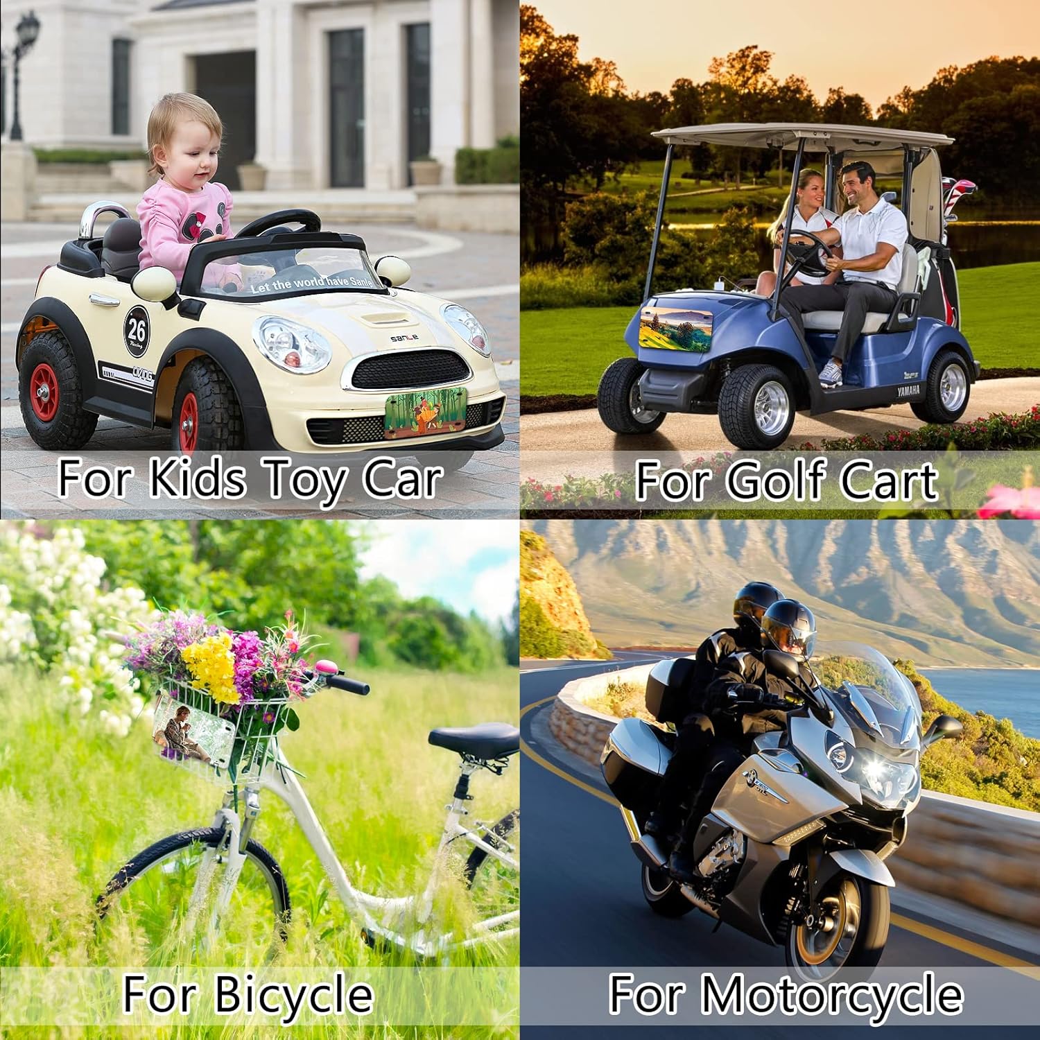 7"x4"10 Pack Sublimation License Plate Blanks, White Mini Heat Thermal Transfer Sheet DIY Picture, Metal Aluminum Custom License Plate Tag for Kids Toy Car, Golf Cart Accessories, Bike and Mopeds