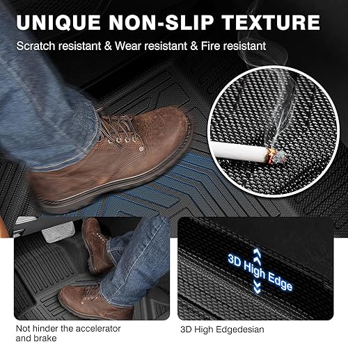 Vista 186 de Powerty Alfombras resistentes para BMW X3 2018 a 2024 y BMW X4 2019 a 2024, a medida para accesorios de X3 y X4, de elastómero termoplástico 3D