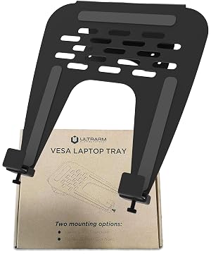 Laptop Tray Steel Notebook Holder for Monitor Arm Desk Mount Stand Fits VESA 75 100 Mounting Holes 29lbs