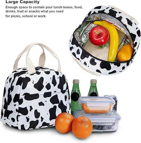 Miniatura 9 de Bolsa de almuerzo para mujeres y niñas, lonchera reutilizable con aislamiento térmico para adultos y niños, trabajo, escuela, picnic, playa