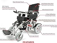 Vista 4 de Porto Mobility Ranger Quattro (The Beast) Silla de ruedas eléctrica plegable ultra exclusiva, resistente, soporta 550 libras, 1000 W, potencia