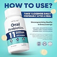 Vista 6 de Probióticos orales para el mal aliento bucal, 11 mil millones de UFC probióticos masticables para dientes y encías, boca seca, restauración