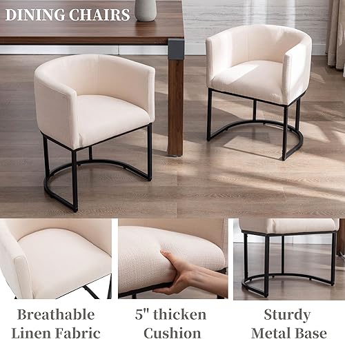 Miniatura 47 de Silla de comedor tapizada, moderna silla lateral de barril, sillas de comedor tapizadas, cómoda silla auxiliar de cocina para sala de estar, color