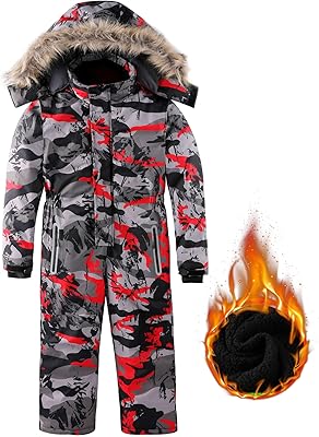 AFILOK Kid's Winter Overalls Ski Suits Boy's and Girl's Waterproof Snowboard Jumpsuits One Piece Snowsuit Jackets Coats