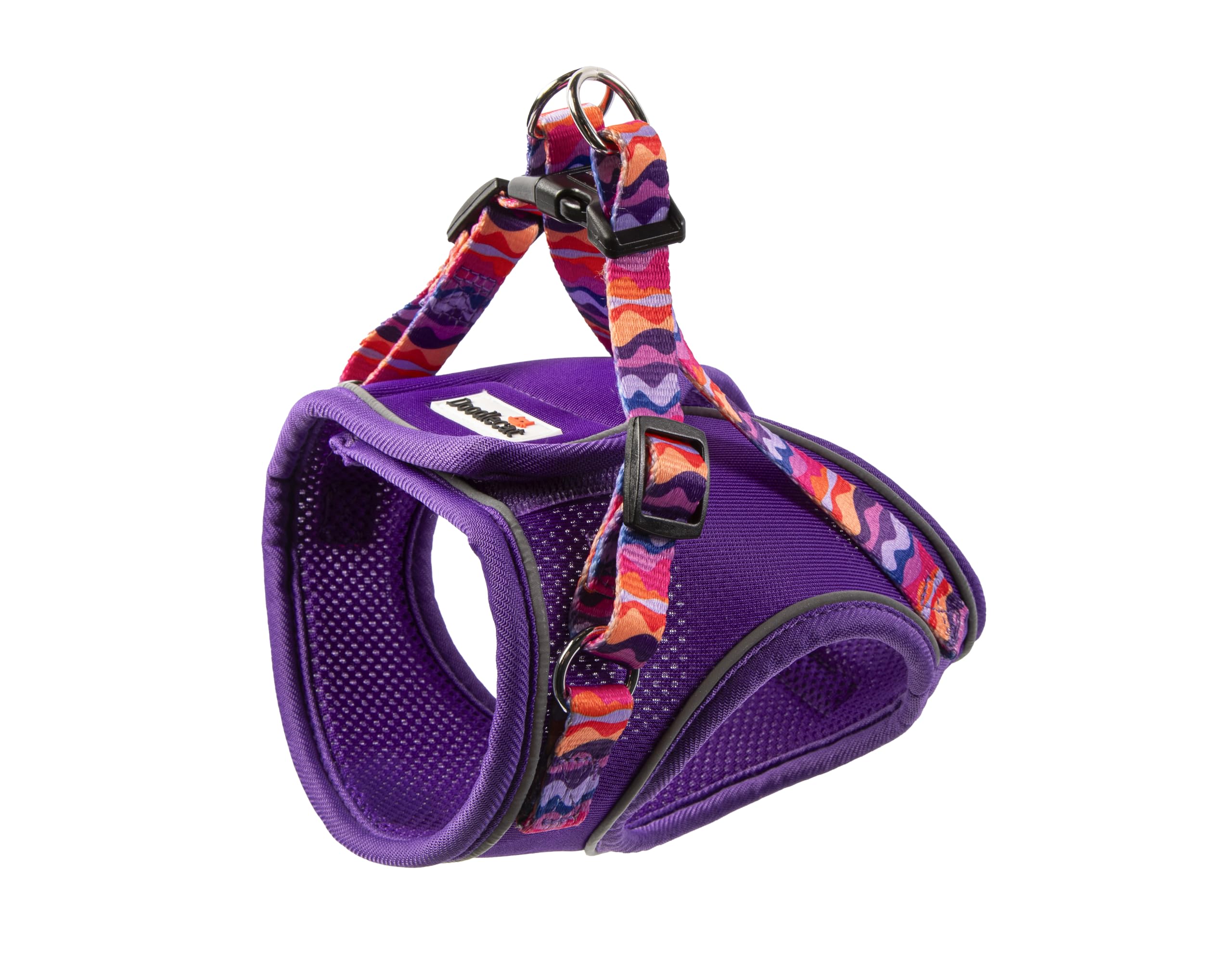 Doodlecat - Cat Harness and Lead Set - Adjustable Step In Mesh Cat Harness with Reflective Piping, Breathable Fabric and Secure Fit for Outdoor Walking - Small 28-33cm - Violet & Dunes