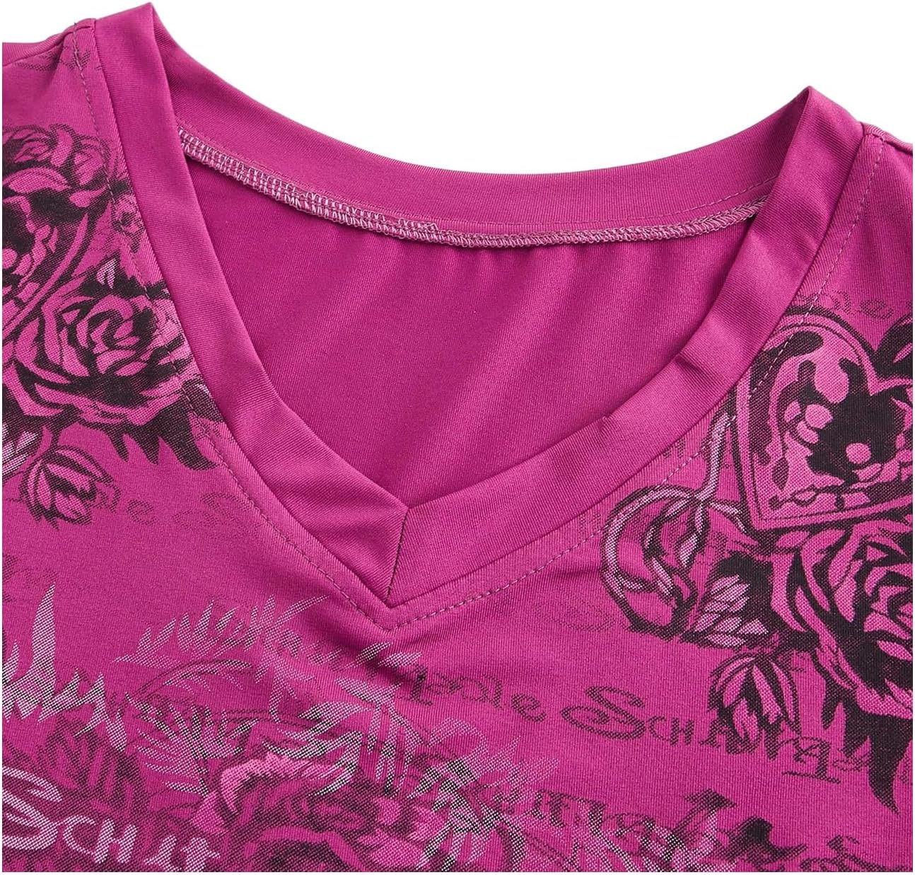 SOLY HUX Women's Graphic Tees Y2k Gothic Vintage Tops V Neck Short Sleeve Summer T Shirt Streetwear - Image 3