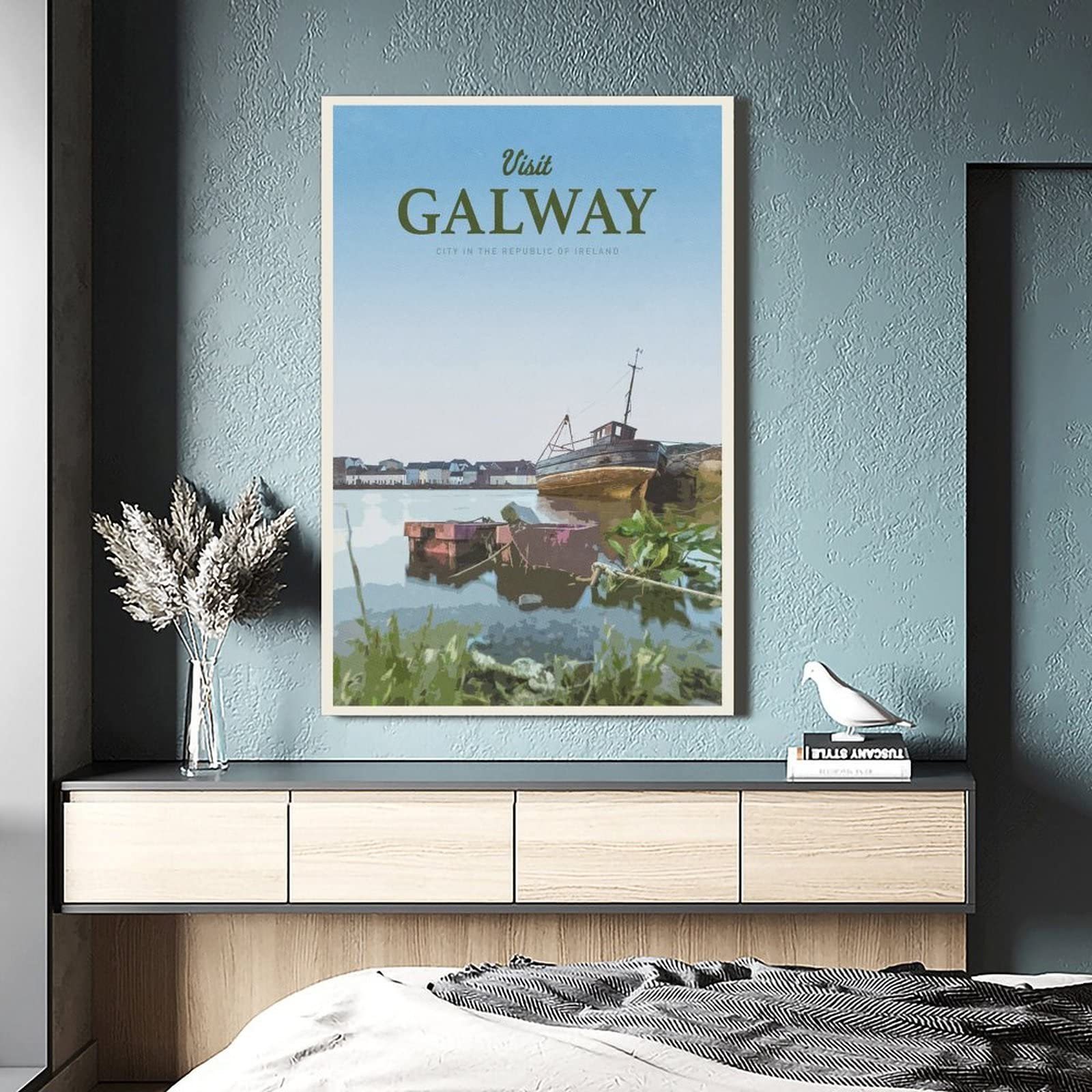 Plaque Métal Décorative Galway Irlande - Style Rétro, Effet Vintage - 20x30 Cm - Pour Garage, Bar, Salon - Décoration Murale - 6
