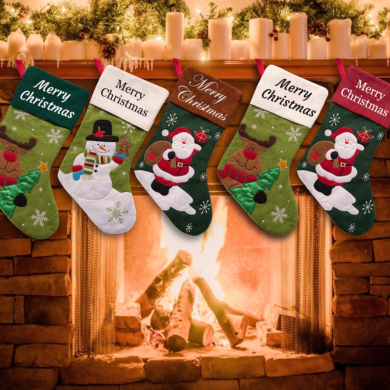 Aolun Calzini di Natale Personalizzati Personalizzate con Decorazioni di Nome I Tuoi Regali per la casa per Un Amico di Famiglia