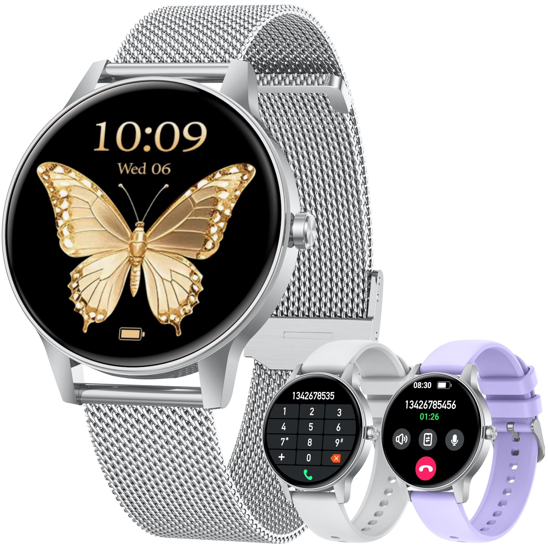 Reloj Inteligente Mujer Smartwatch con Llamada：1.27" TFT Smart Watch 280mAh Bluetooth IP68 Impermeable con Frecuencia Cardíaca SpO2 Sangre Presión Arterial Monitor Sueño 110+Deportivo para Android iOS