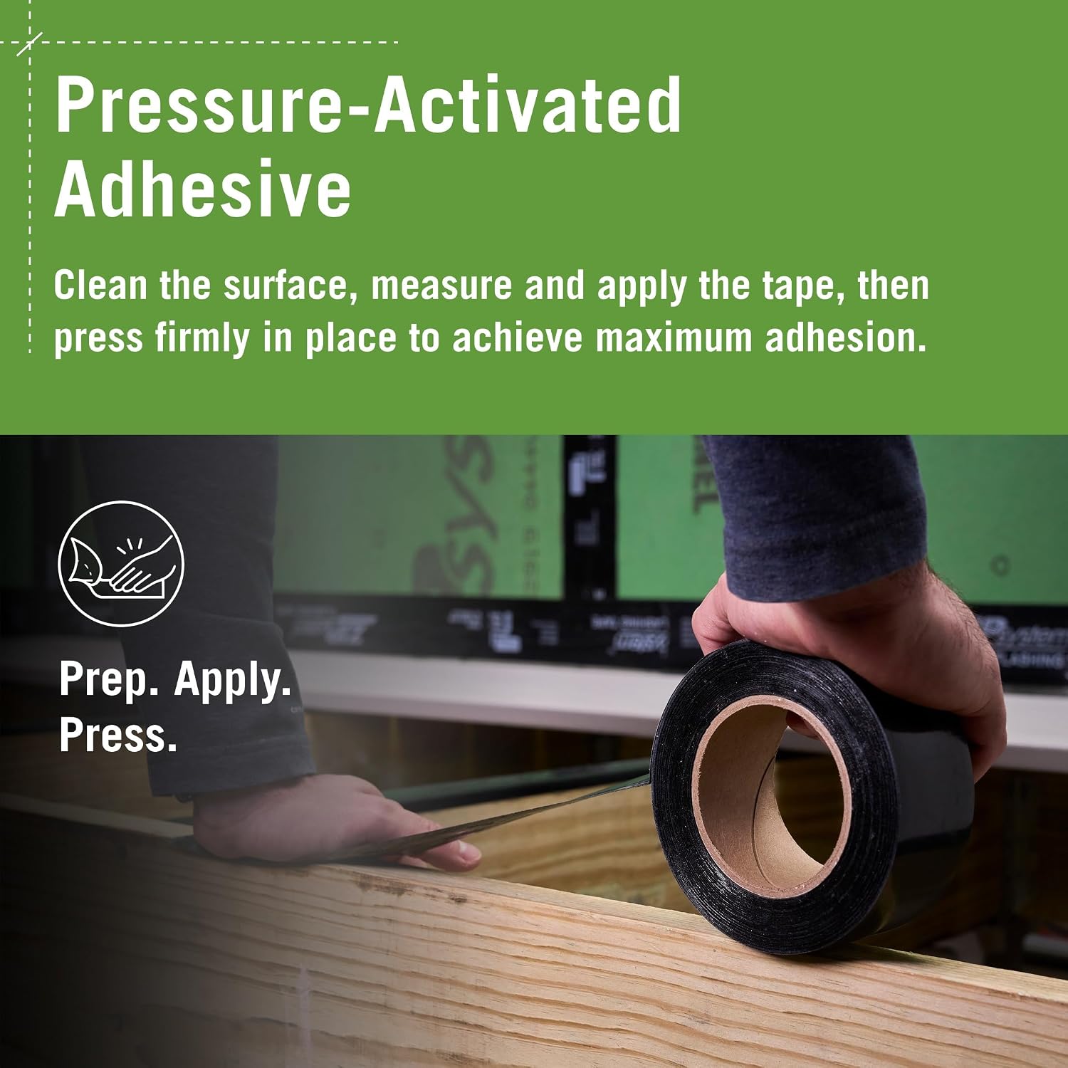 ZIP System Multi-Purpose Flashing Tape for Wood, PVC & Metal, 2" x 50' Roll | Acrylic Adhesive Sealing Tape for Wood, PVC & Metal, Construction Tape, Deck Joist Sealing & Jobsite Use, Professional-Grade