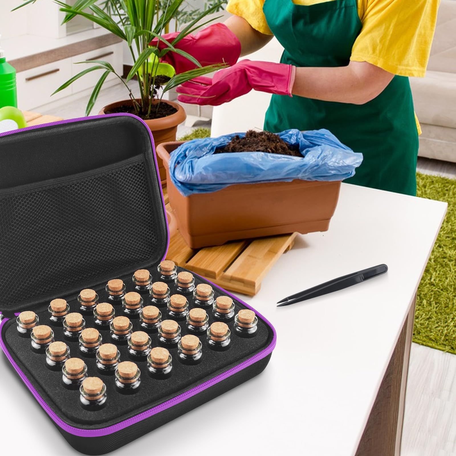 Boîtes de Rangement pour Graines, 30 Compartiments avec Boîte, Étiquettes et Entonnoir, Conteneur de Stockage pour Plantes de Jardin, Cadeau pour Les Amateurs deJardinage à Domicile