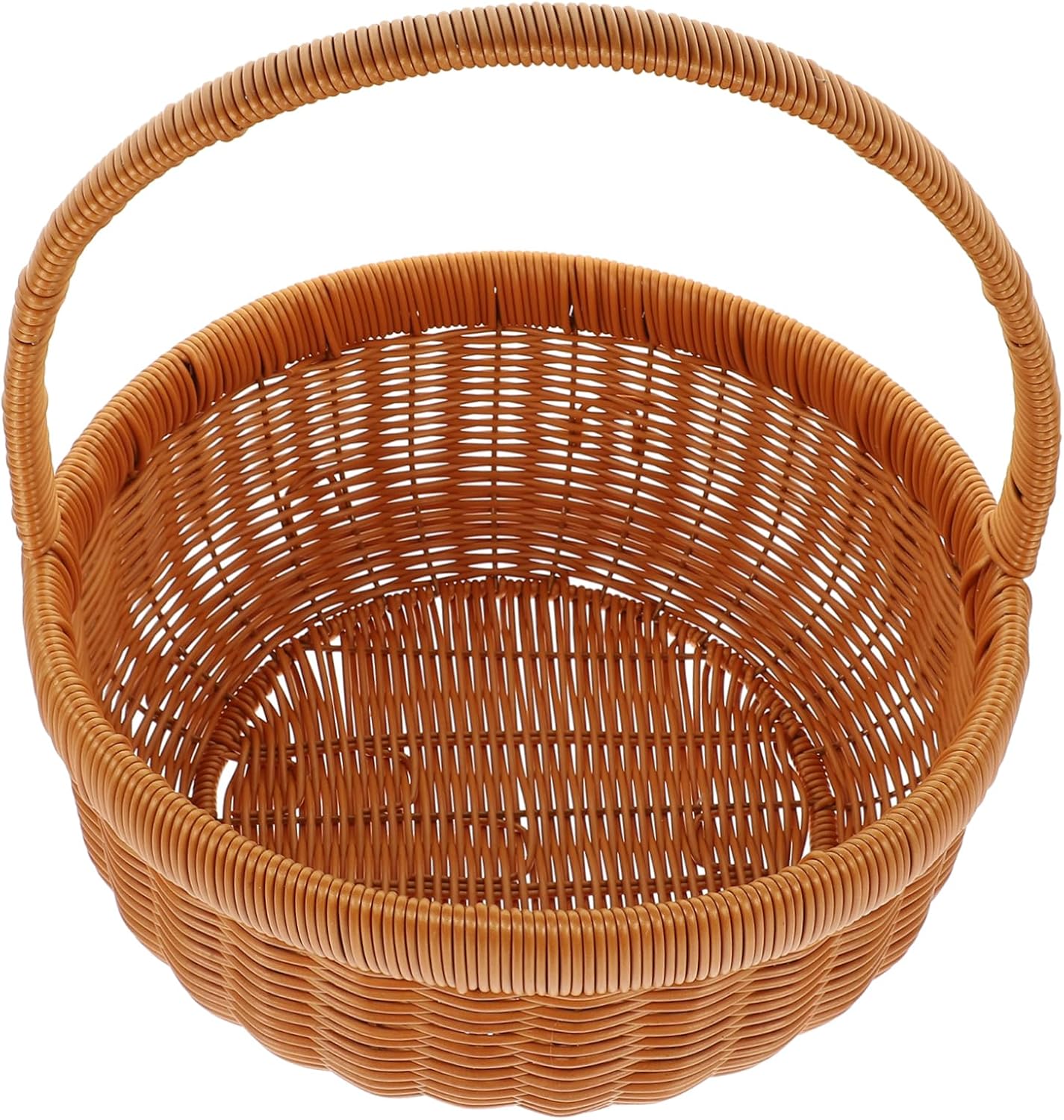 Food Storage Basket Handle Woven Fruit Holder for Shopping and Picnics Decorative Container for Fruits and Vegetables Natural and Elegant Design