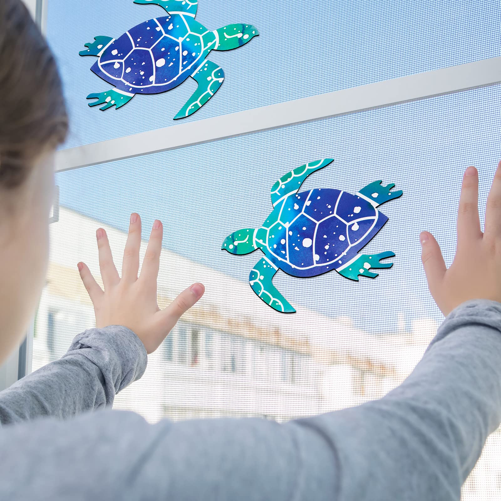 Screen Door Magnets Decal 4 Pairs (8pcs) - Hummingbird Butterfly Dragonfly Flexible Magnetic Stickers For Screen Door Safety & Repair