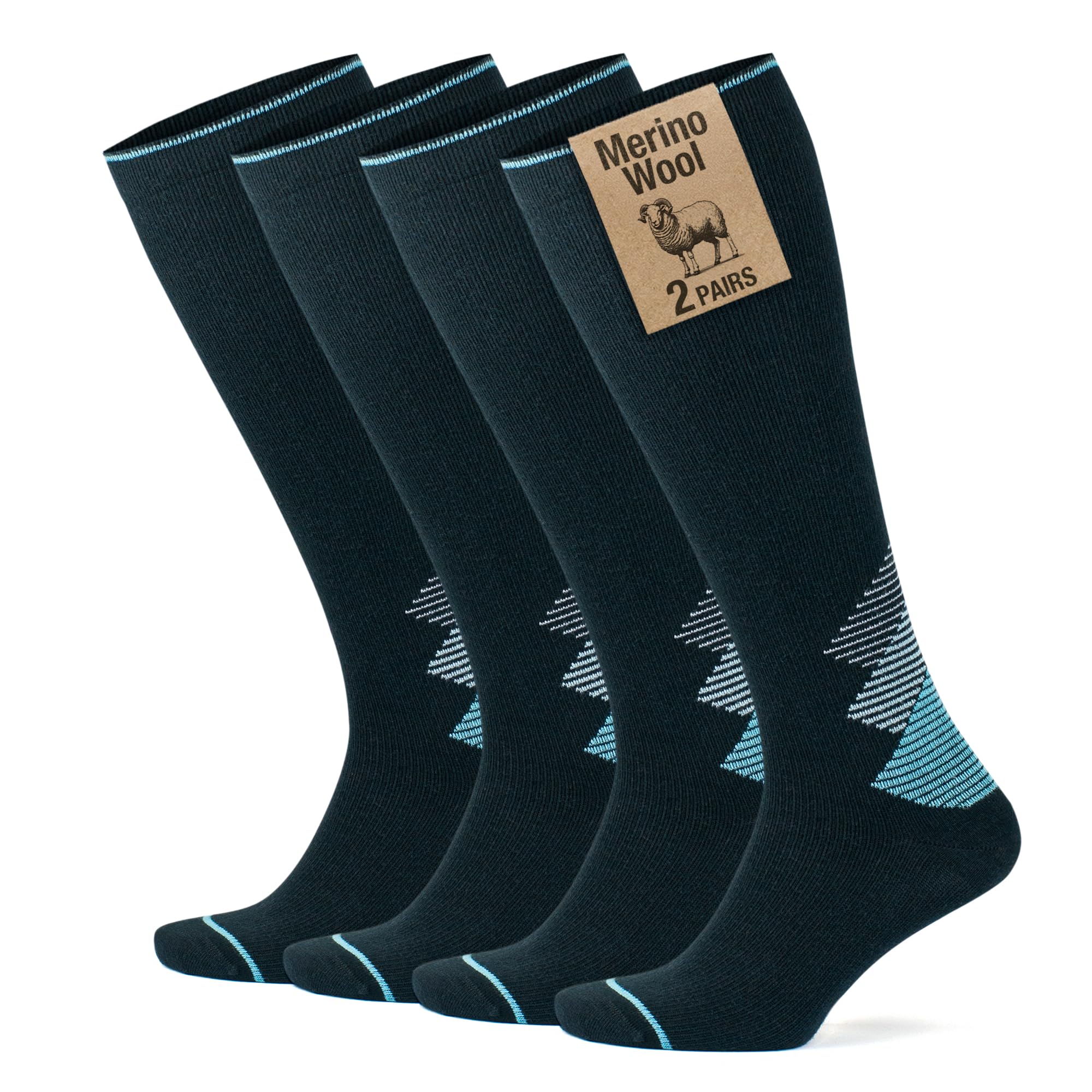 GoWith 1-2 Paar Merino Kompressionsstrümpfe Damen Herren (15-20 mmHg Klasse 1) Cushioned Stützstrümpfe, Thrombosestrümpfe Kompressionssocken, Plantarfasziitis Socken, Reisesocken, Schwangerschaft 3591