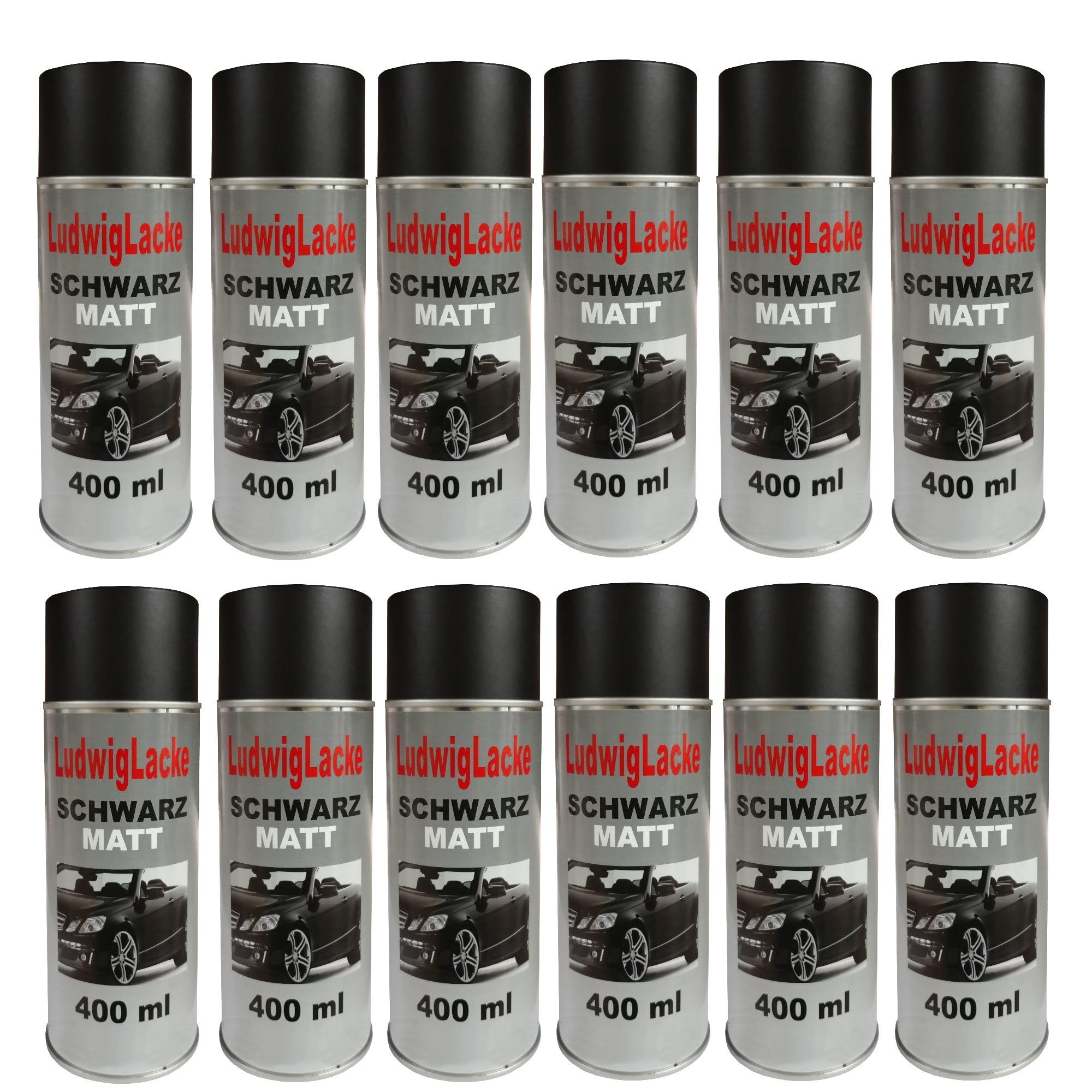 Standardspray 12 Lackspray Schwarz matt 400 ml je Spraydose
