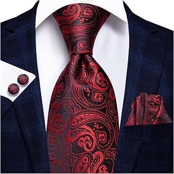 VSOLS Men's Blue Black Striped Tie 3.4" Tie Pocket Square Cufflinks Wedding Party Silk Tie Set Color SN-0314, Size 59.06 * 3.35in