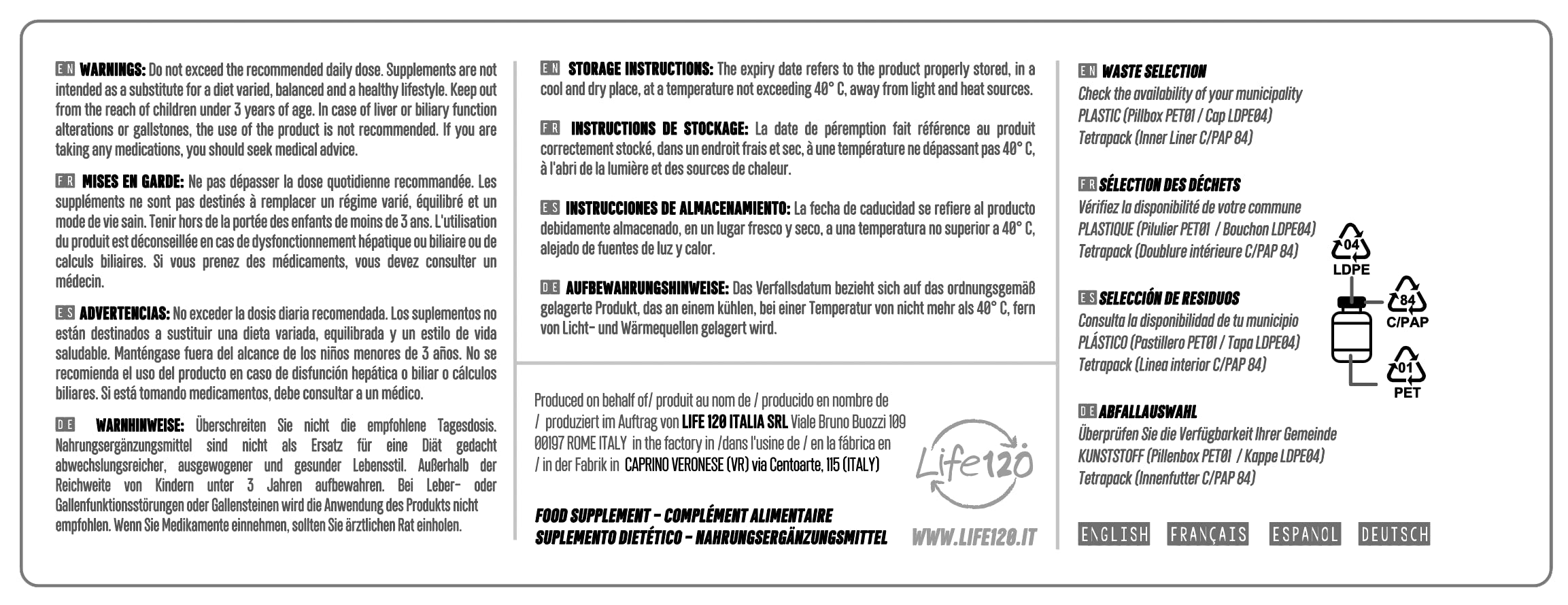 Life 120 Radical Killer - 90 Compresse - Radical Killer è un integratore di antiossidanti naturali.
