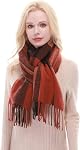 RIIQIICHY Scarf for Women Fall Winter Scarf and Wraps Big Grid Warm Shawl for Cold Weather