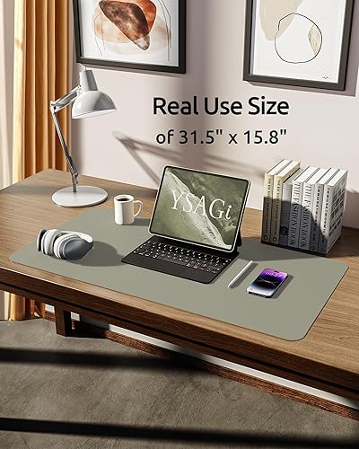 Miniatura 291 de YSAGi Protector de escritorio de cuero, tapete de oficina, alfombrilla grande para mouse, antideslizante, de piel sintética, almohadilla