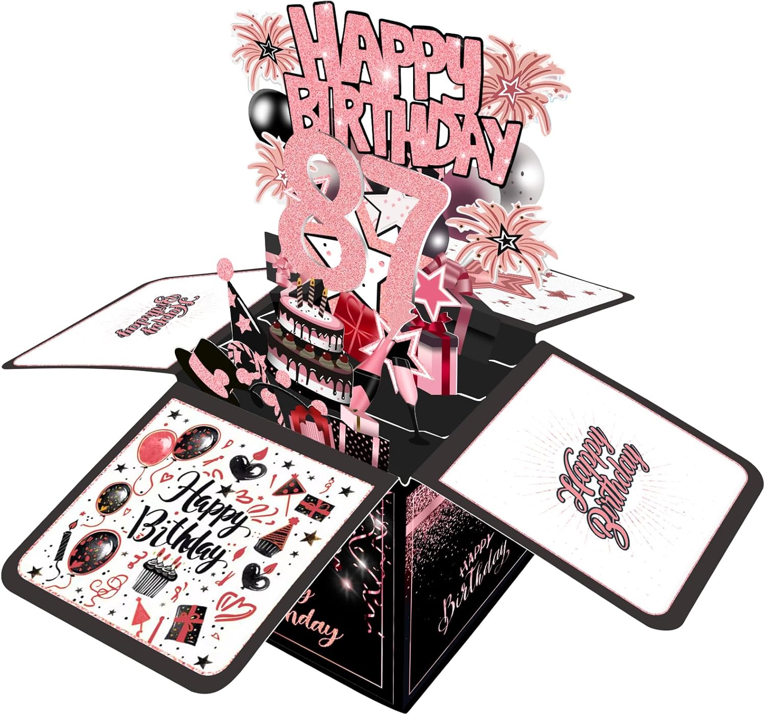 Joycard 87th Birthday Card, 87th Birthday Decorations for Women, Happy Birthday 3D Cards for 87 Year Old Grandma, Birthday Gift Box for Mother