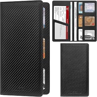 Car Registration and Insurance Holder with Magnetic Shut, Vehicle License Document Glove Box Compartment Organizer - For Documents, License, Cards
