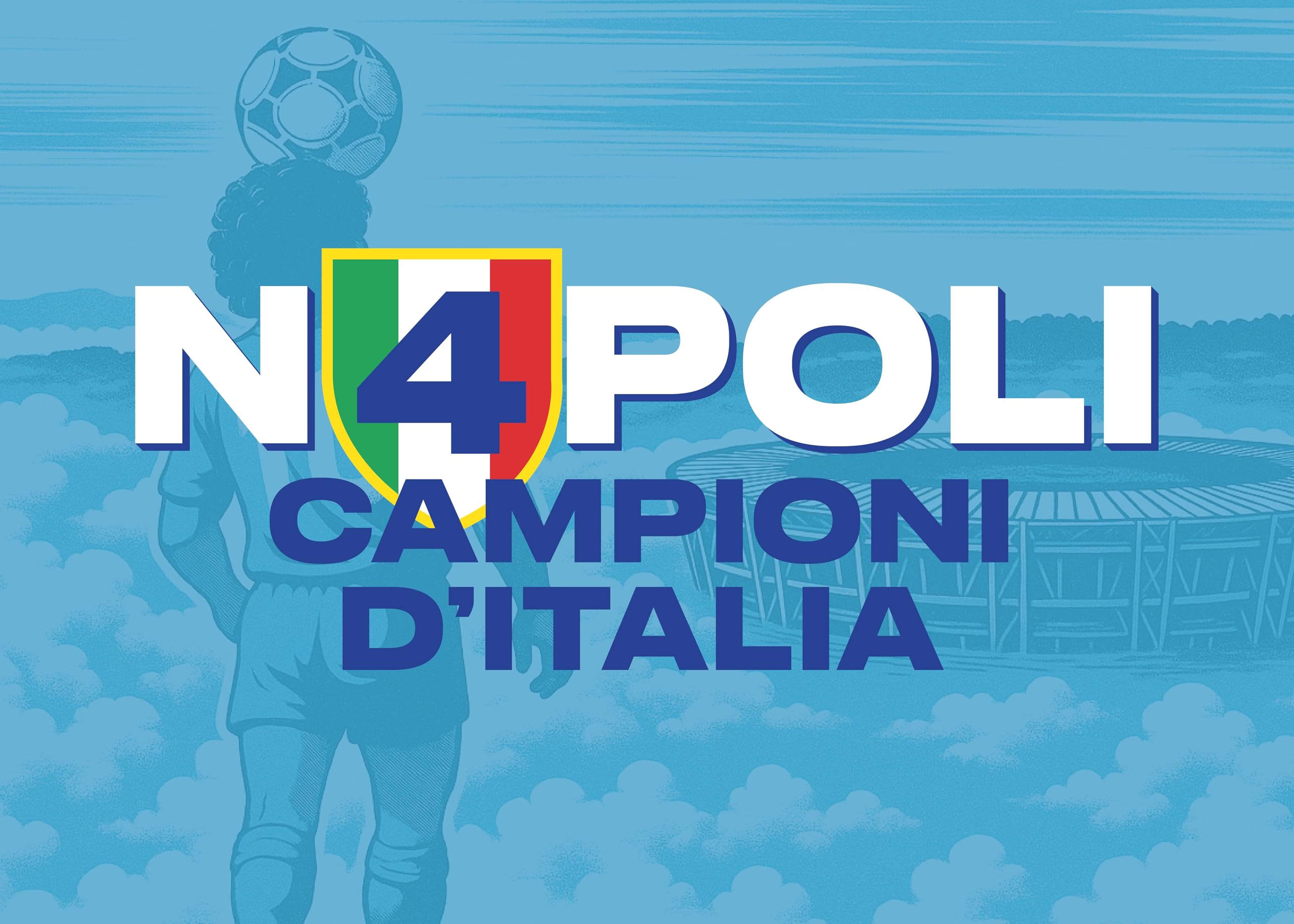 Bandiera Napoli 4 Scudetto - Napoli Torna Campione 2024/25 - Il Miglior Gadget
