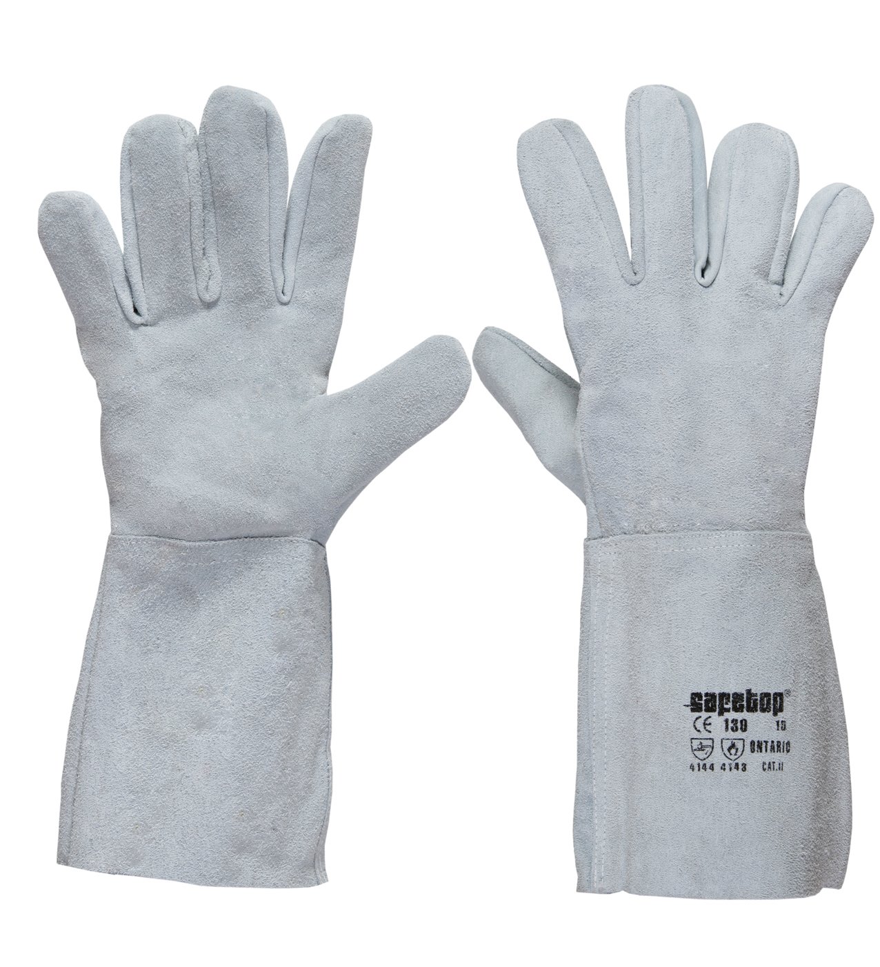Safetop G130 - Ontario. guante crupon vacuno gris largo 35cm talla 10