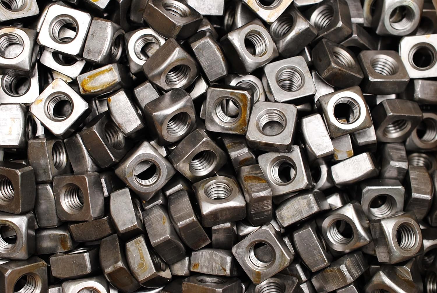 (75) Unplated 1/2-13 Heavy Square Nuts - Coarse Thread - Plain Steel 7/8"