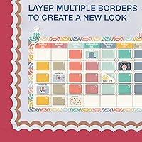 Vista 7 de Carson Dellosa 65 pies de bordes rojos de frambuesa para tablón de anuncios, 1 rollo de borde festoneado para pizarra enrollable, corcho