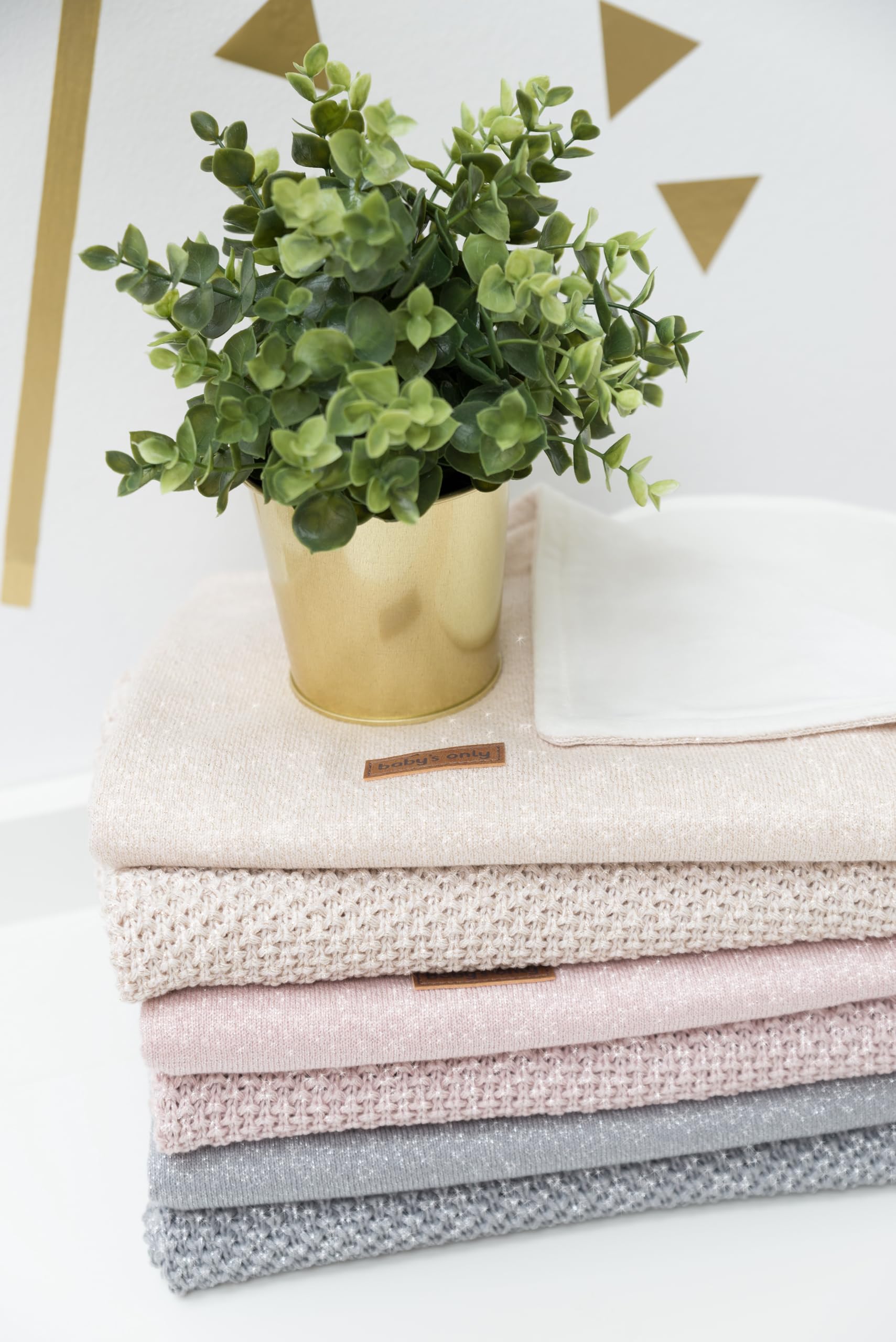 Baby's Only - Kocyk dziecięcy do kołyski soft Sparkle-Flavor - Gold-Ivory Melee - 70x95 cm