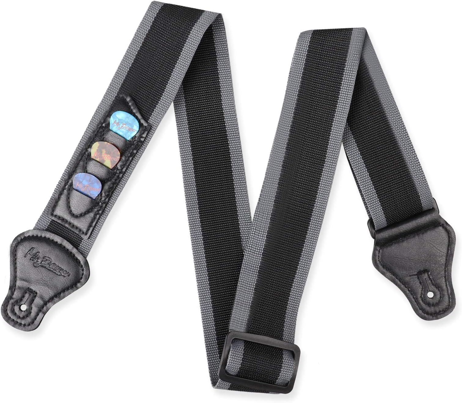 Mr.Power Guitar Strap 36.6in - 65in with 3 Pick Holders for Electric/Acoustic...
