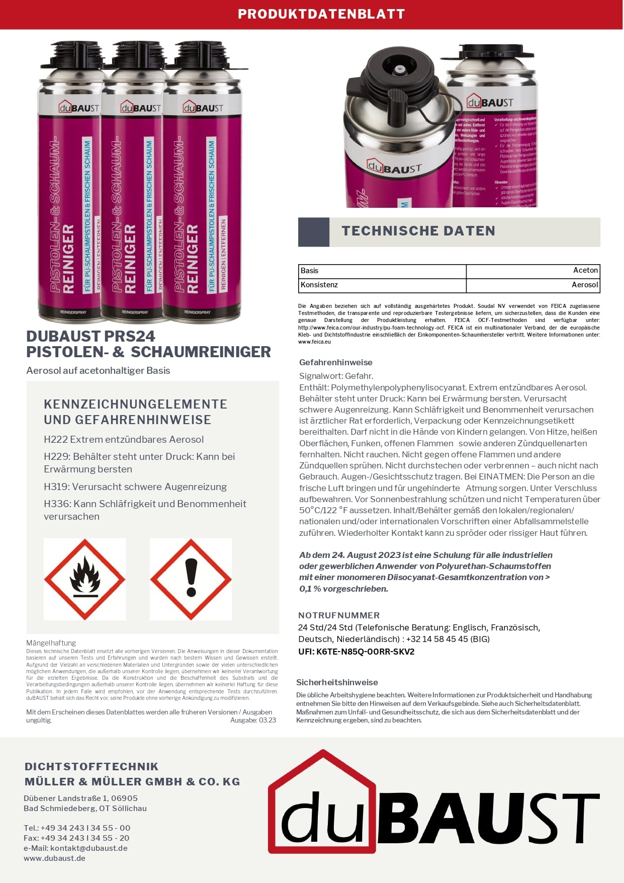 PRS24 Detergente per pistola in poliuretano, 500 ml, per pistola a schiuma, strumento, rimuove schiuma PU fresca, testina spray inclusa