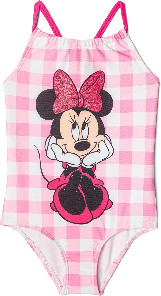 Disney Minnie Mouse UPF 50+ One Piece Bathing Suit Infant to Big Kid Sizes (12 Months - 14-16)