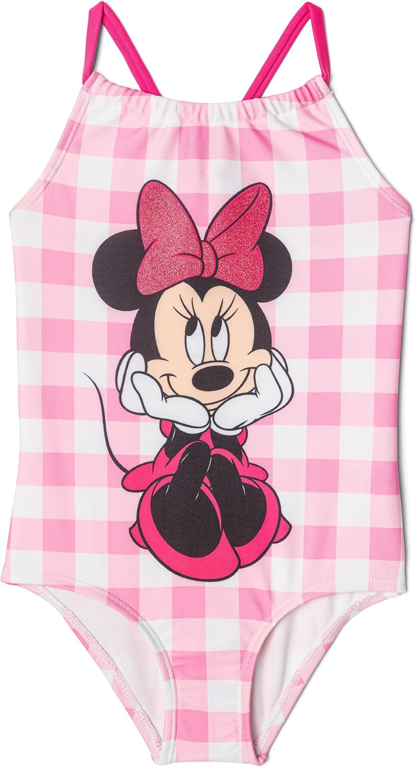Disney Minnie Mouse UPF 50+ One Piece Bathing Suit Infant to Big Kid Sizes (12 Months - 14-16)