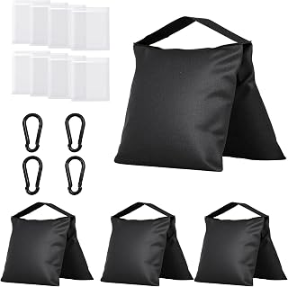 4-Pack Heavy Duty Sandbags,Multi-Use Stability for Photography Backdrop Stands Tripods Canopies Tents & Outdoor Gear,Reinforced Design + 4 Clips