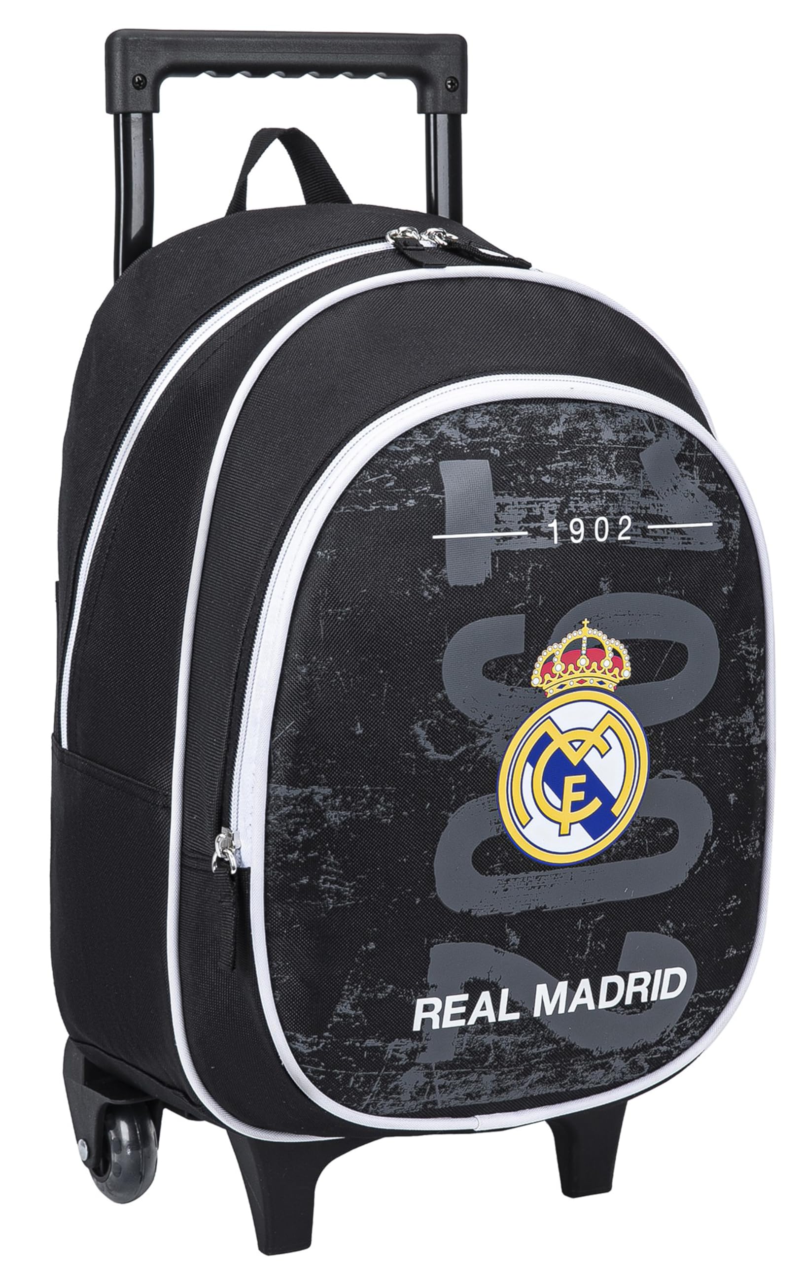 Real Madrid - Mochila escolar con ruedas Real - Colección oficial