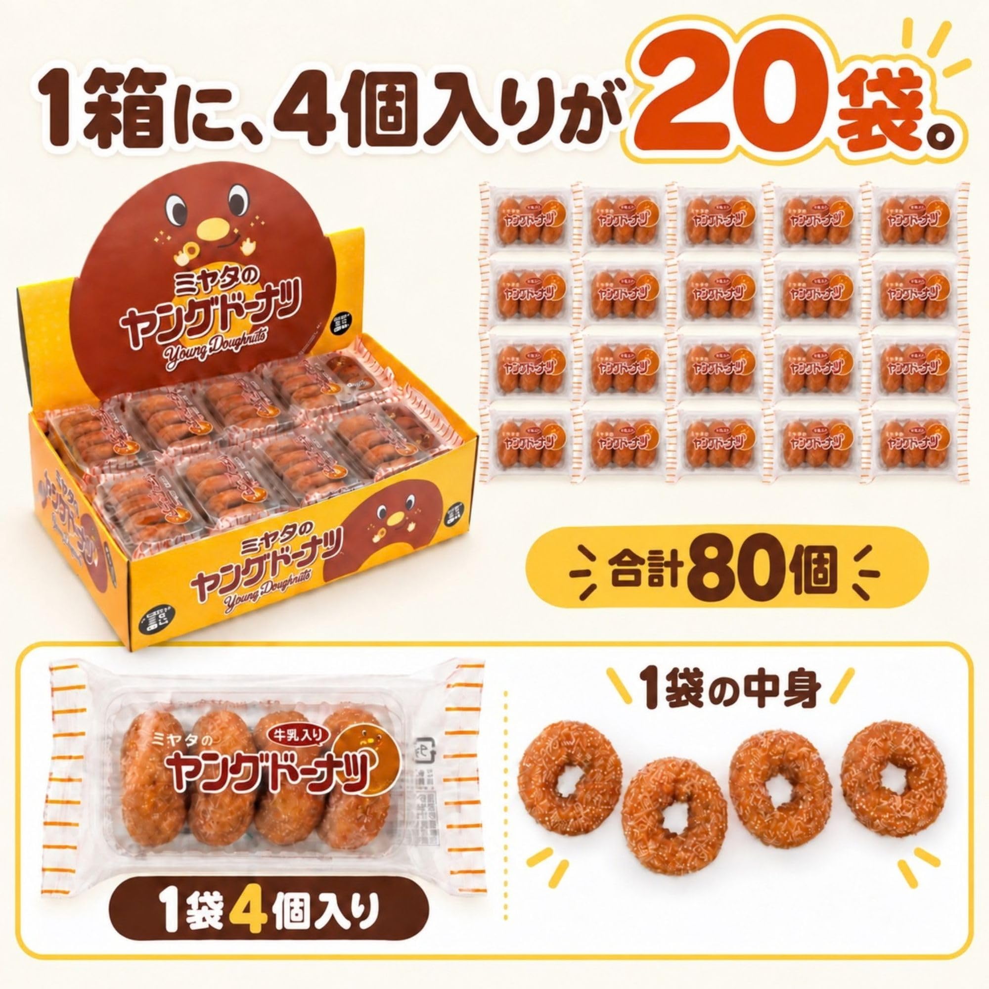 Amazon.co.jp: 宮田製菓 ヤングドーナツ 箱買い おやつ スイーツ