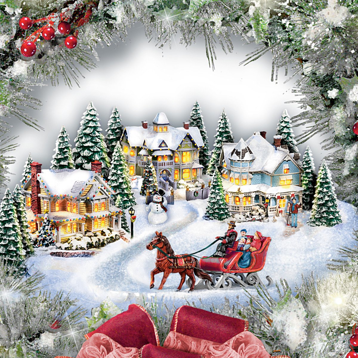 Amazon.com: Thomas Kinkade 'A Holiday Homecoming' Lighted