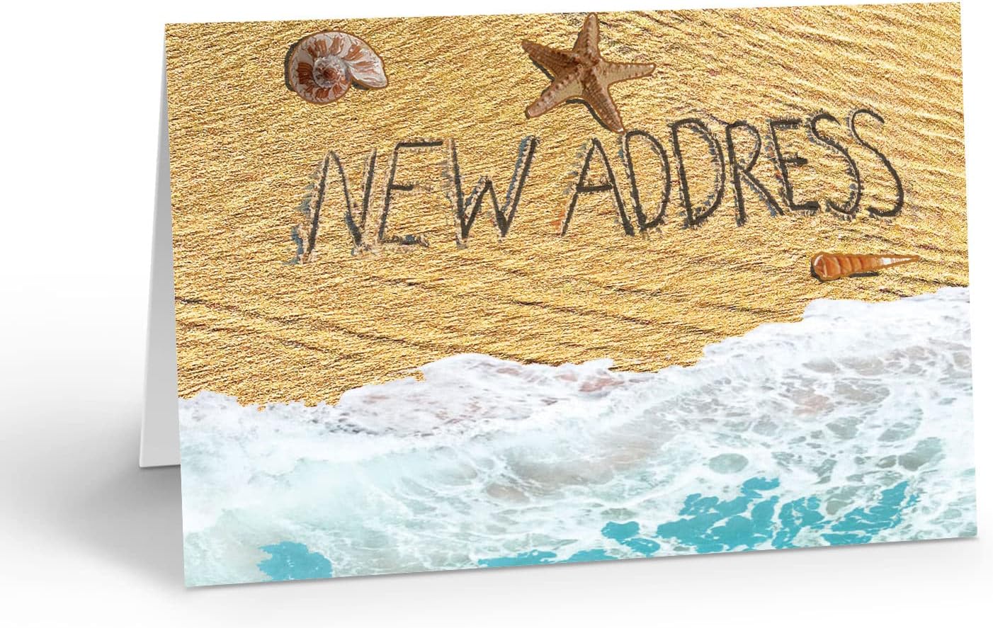 Stonehouse Collection | New Address Beach Note Card |10 Boxed Change of Address Note Cards | Beach Ocean Shore Note Cards - USA Made (Standard)