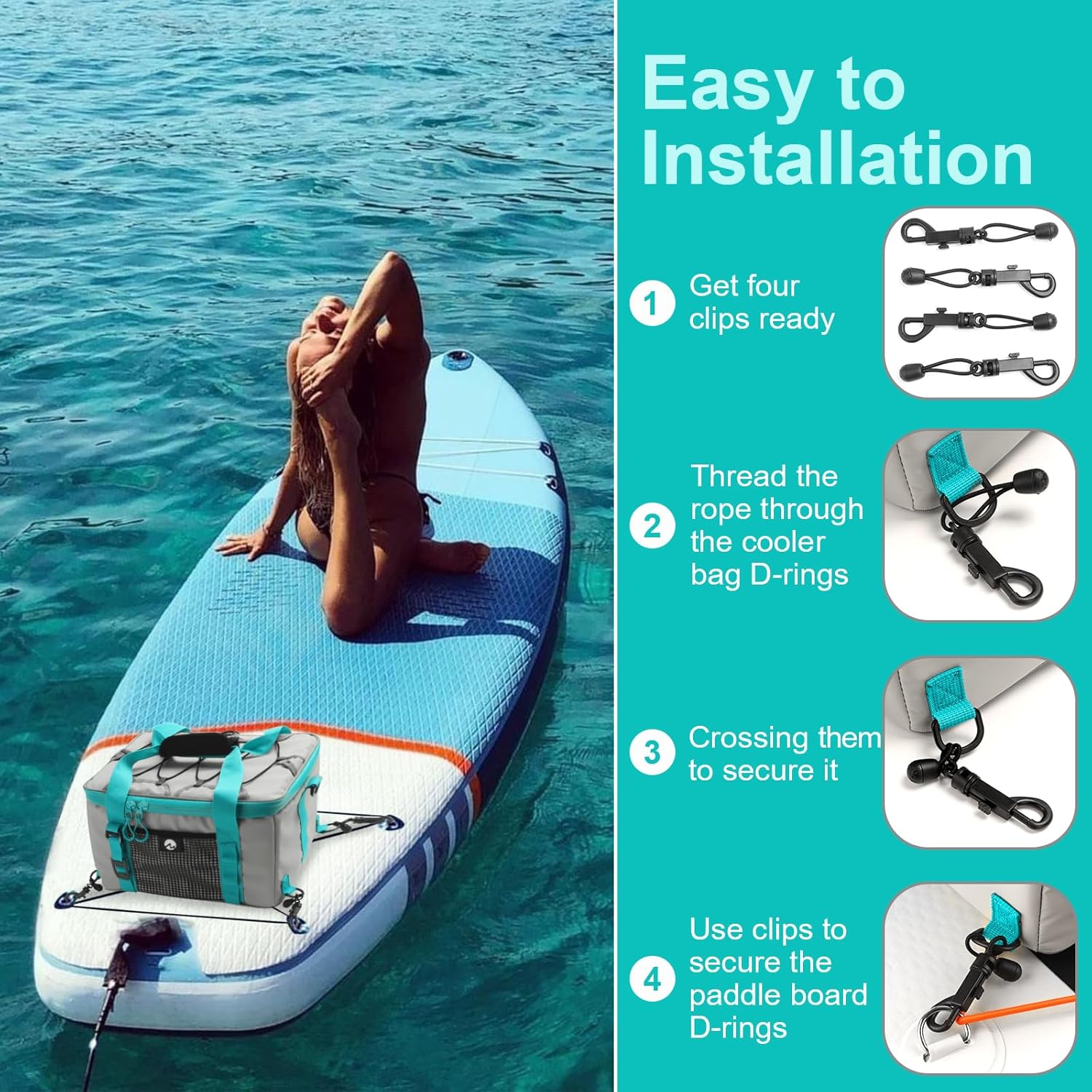 SUP Paddle Board Paddle, Paddle Board Cooler, Paddleboard Cooler Deck Bag Paddle Board Accessories