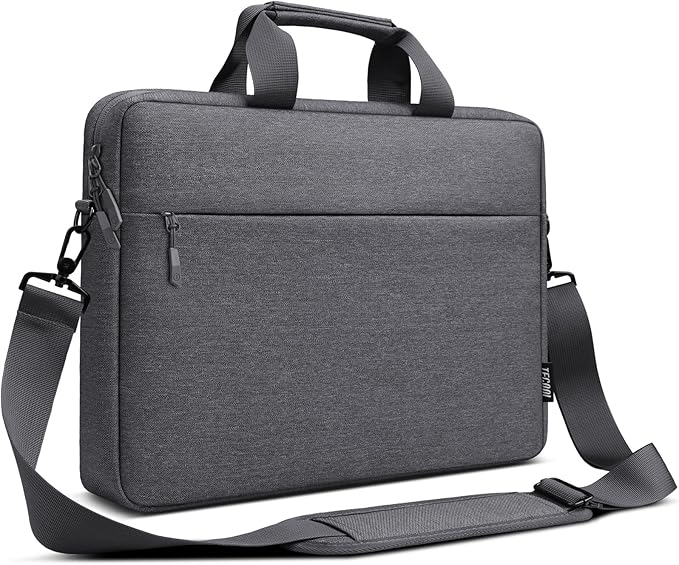 TECOOL 15 15,6 16 Pollici Borsa Laptop Custodia con Tracolla, Impermeabile Borsa Messenger Borsa Porta PC per 15,6 16 Pollici Acer ASUS Lenovo HP Dell, MacBook Pro 16 M4 M3 M2 M1, Grigio Scuro