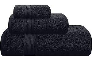 Belizzi Home Black 3-Piece Ultra-Soft Cotton Towel Set