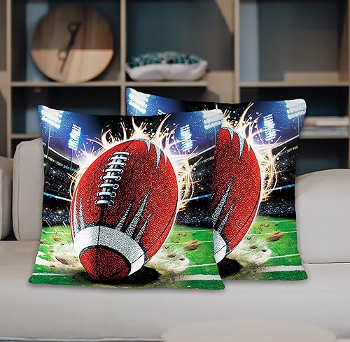 Miniatura 9 de Juego de 4 fundas de almohada de Navidad de 18 x 18 pulgadas, decoraciones navideñas rojas para fiestas de granja, fundas de cojín estampadas para