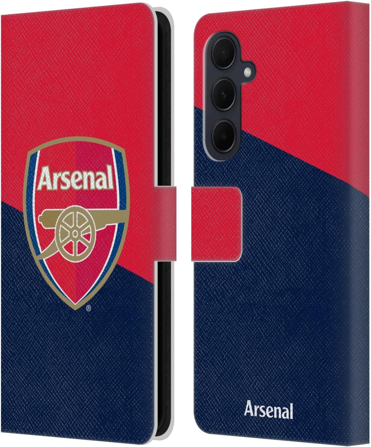 Head Case Designs Officially Licensed Arsenal FC Red & Blue Logo Crest 2 Leather Wallet Case Compatible with Samsung Galaxy A35 5G