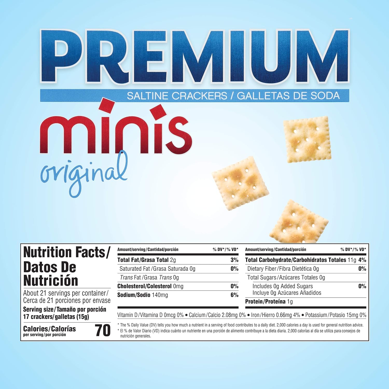 Premium Original Mini Saltine Crackers, 11 oz
