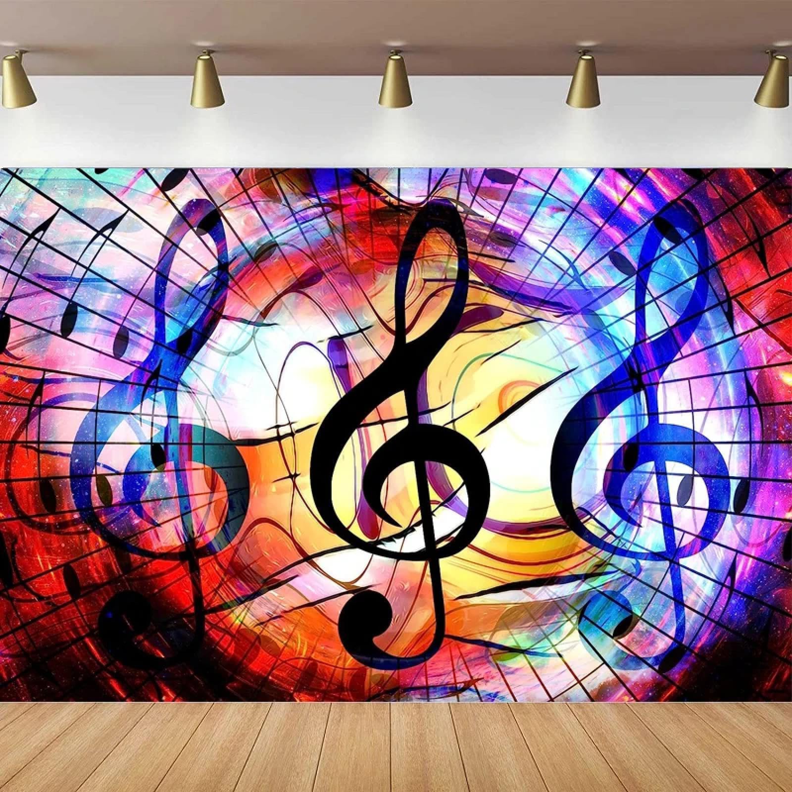Musica Notazione Fotografia Sfondo Note musicali Simbolo Sogno Concerto Danza Sfondo Poster Decorazione Festa Banner