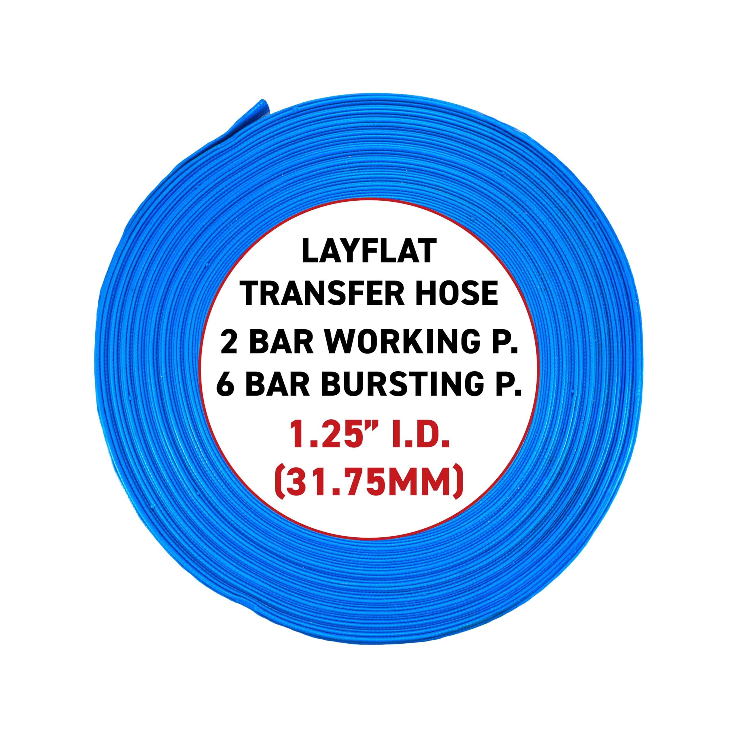 Cost Wise Blue Pvc Layflat Discharge Hose For Drainage,Dirty Waste Water,Irrigation Delivery (1.25" X 50M)