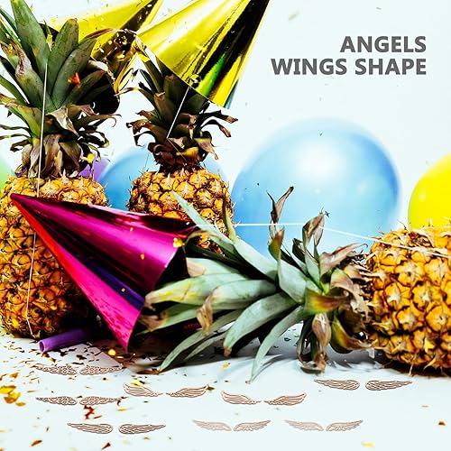 Miniatura 8 de IMIKEYA 80 piezas de parches de madera de alas de ángel, rebanadas de madera sin terminar, manualidades, rebanadas de madera en blanco para Navidad,