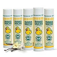 Vista 1 de Rubber Ducky Bálsamo labial con SPF 44, protector solar resistente al agua Vegano, sin tintar, sabor a vainilla, con vitamina E Todas